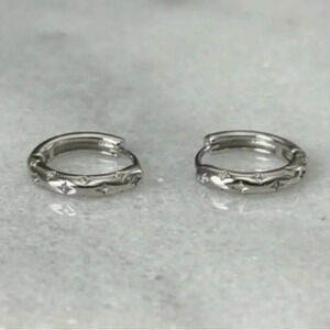 New Stock! Sterling Silver Star Crystal Pave Hoop Earrings

Brand New
